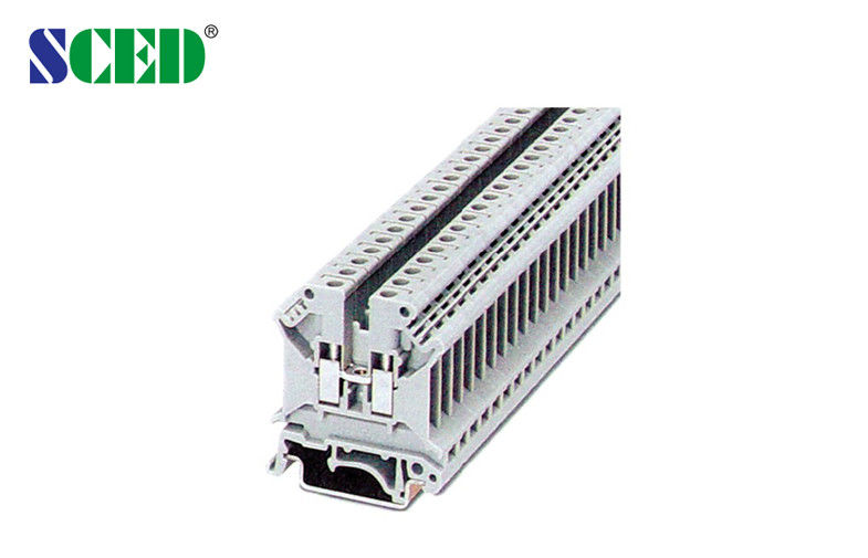 6mm2 Width 6.2mm Rail Mount Terminal Block 600V 30A AWG 30-10