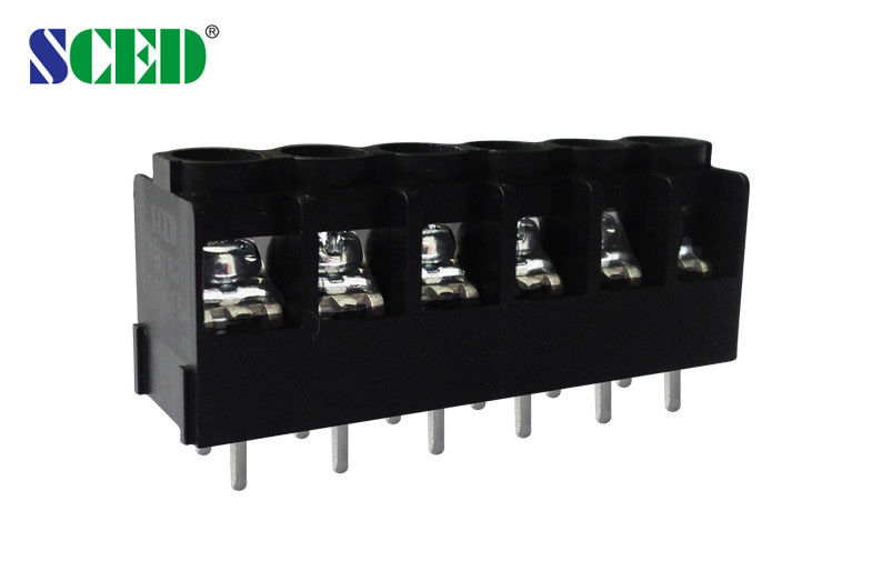 PBT Barrier Terminal Block 6.35mm Pitch 300V 15A Brass UL94 V0