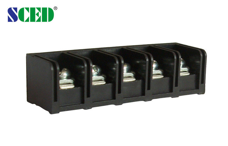 11mm Pitch Black 20A Barrier Power Terminal Blocks With 2-12 Poles Brass PBT