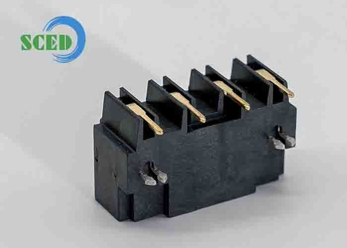 LCP Gold Plated Black Color Pluggable Terminal Block With Right Angle 7.5mm 300V 16A
