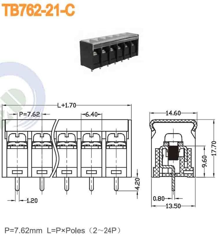 Rated Connecting 25mm2 Barrier Terminal Block UL94V0 Inflammability Class Terminal Connector Ideal for Electrical Panels