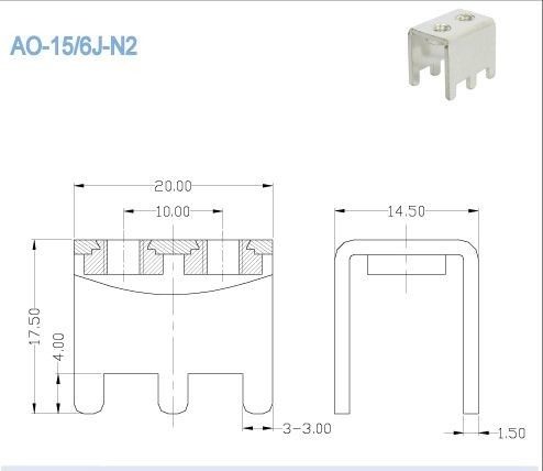 M5 High Current Terminal Block Accessories , 80A PCB Electronic Components 10x10.5mm