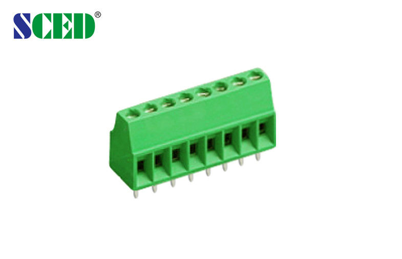 2.54mm PCB Terminal Block Brass Green Right  Angle Wire Inlet