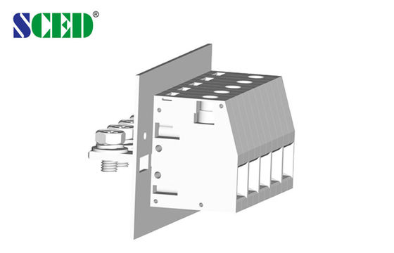 18.8 मिमी चौड़ाई 150A फीड थ्रू टर्मिनल ब्लॉक 600V 6-1 / 0 AWG M6 स्क्रू