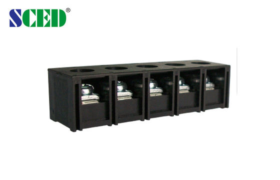 कवर 2-18 पोल / एम 4 स्क्रू पीतल पीबीटी के साथ बिजली के लिए ब्लैक 40 ए बैरियर टर्मिनल ब्लॉक