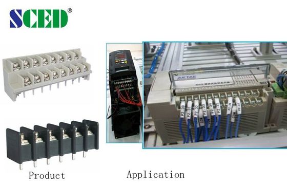 9.525 मिमी पिच ब्लैक पीसीबी टर्मिनल ब्लॉक 20A / 300V M4 स्क्रू UL94-V0 पीतल