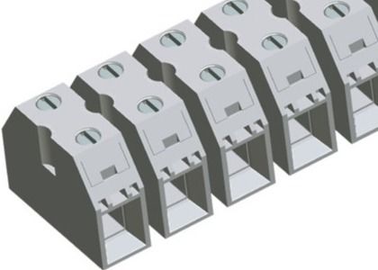 स्टील स्क्रू 50A टर्मिनल फीड थ्रू कनेक्टर पिच 13.5mm 2-16 पोल कॉपर