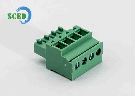UL94 V-0 उच्च सुरक्षा विद्युत प्रणालियों में 18A वर्तमान रेटिंग के लिए M2 पेंच के साथ ज्वलनशीलता प्लग करने योग्य टर्मिनल ब्लॉक