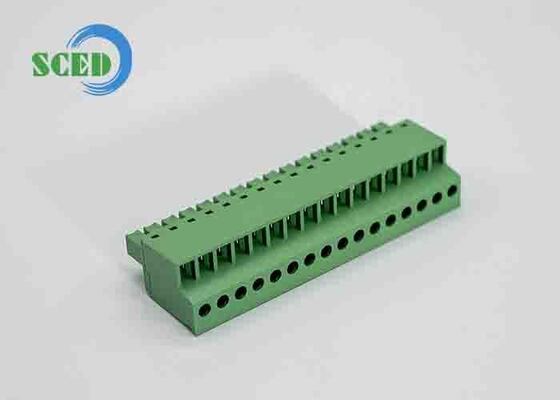 पीए66 प्लास्टिक प्लग करने योग्य टर्मिनल ब्लॉक 3000V AC/मिनट प्रतिरोधक वोल्टेज और पीसीबी के लिए -40°C से +105°C ऑपरेटिंग तापमान के साथ